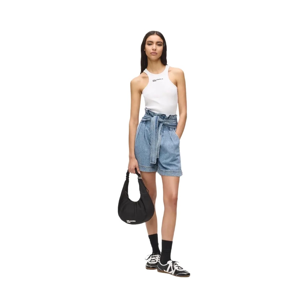 Karl Lagerfeld Gathered Hobo Bag Black - HypeFly India View 2