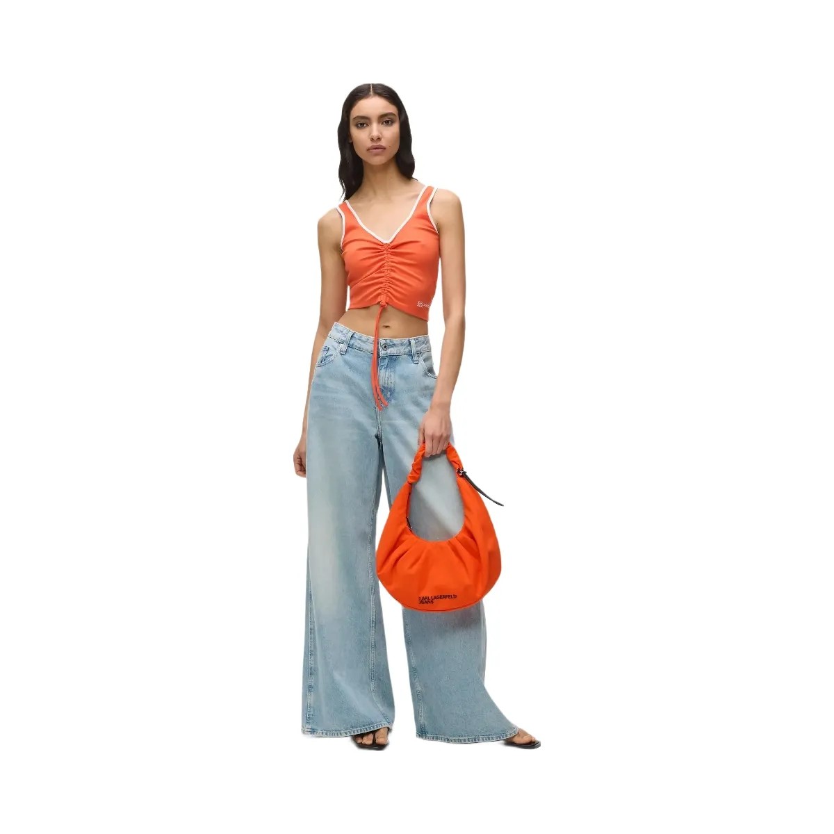 Karl Lagerfeld Gathered Hobo Bag Grenadine - HypeFly India View 2