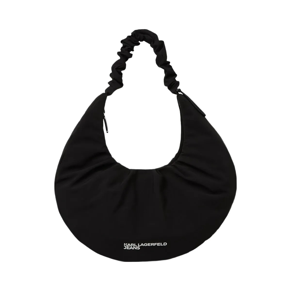 Karl Lagerfeld Gathered Large Hobo Bag Black - HypeFly India View 1