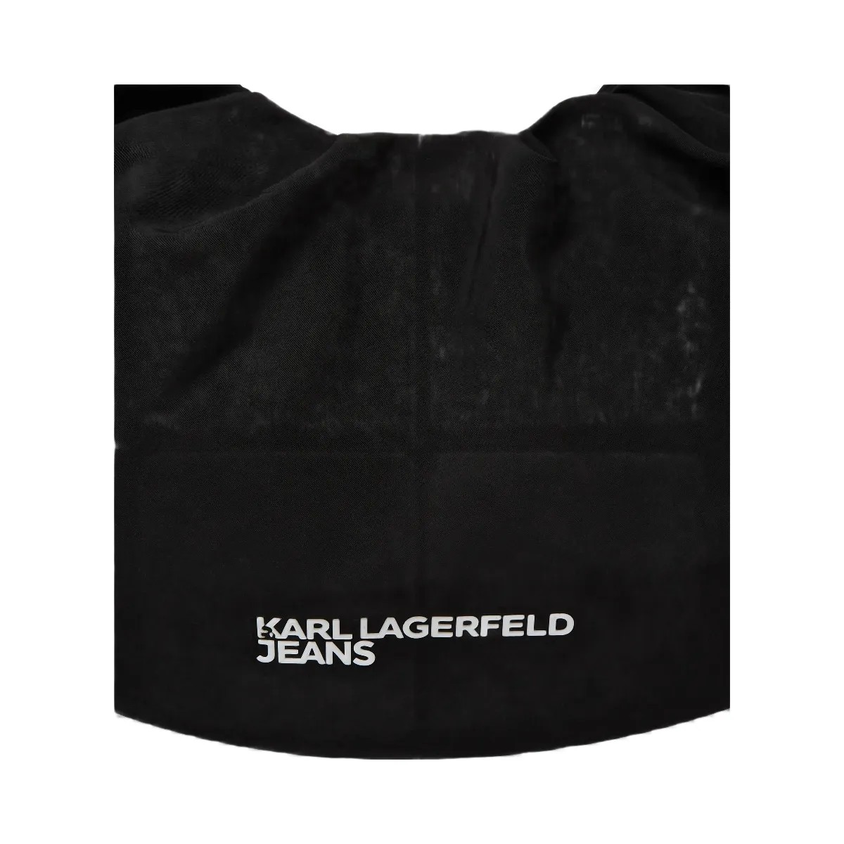 Karl Lagerfeld Gathered Large Hobo Bag Black - HypeFly India View 3