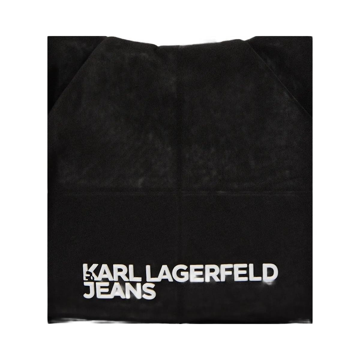 Karl Lagerfeld Gathered Small Hobo Bag Black - HypeFly India View 3