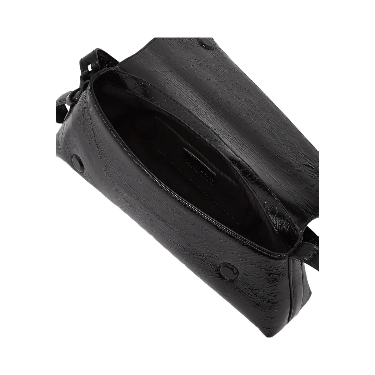Karl Lagerfeld Geo High-Shine Flap Bag Black - HypeFly India View 5