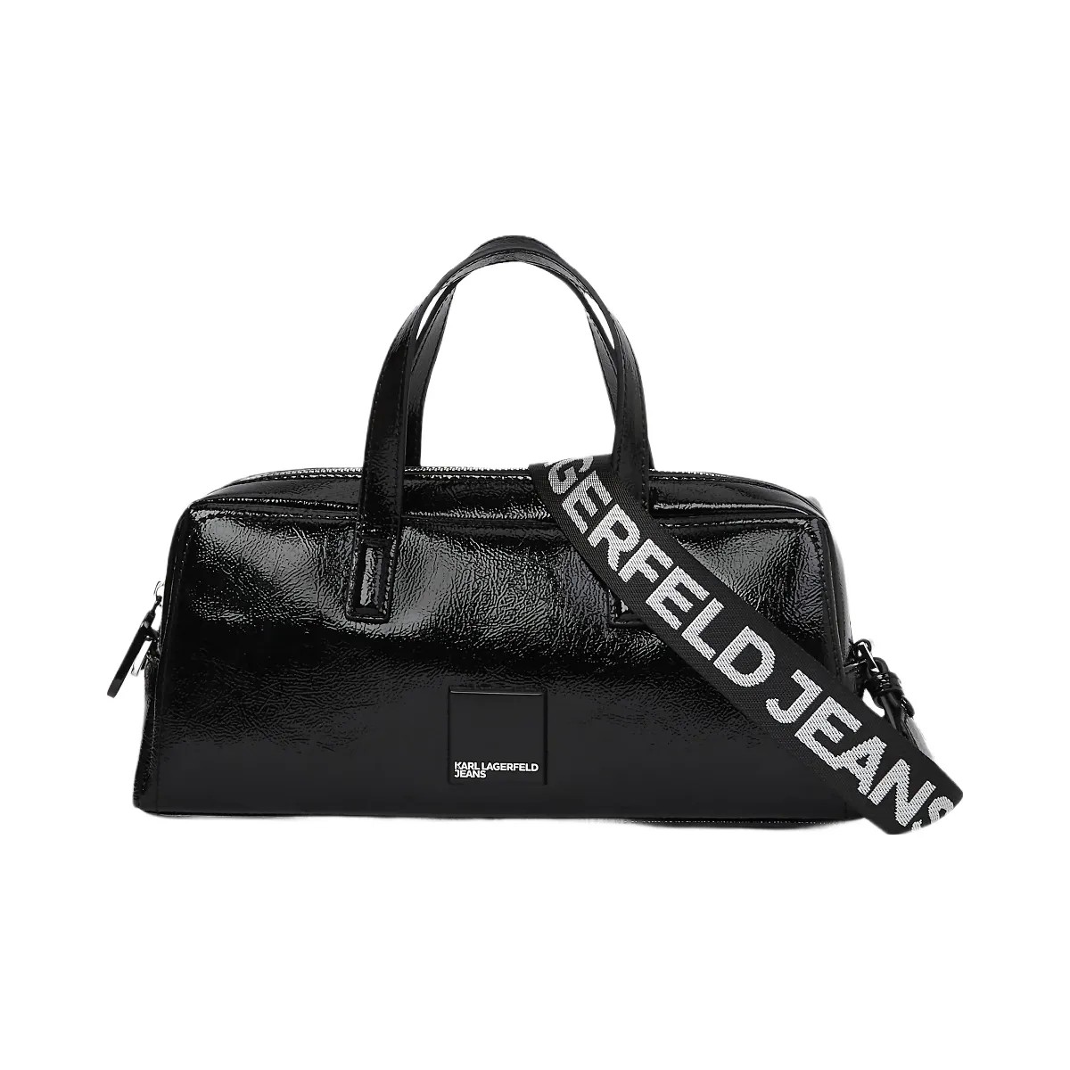 Karl Lagerfeld Glossy Bowling Bag Black - HypeFly India View 1