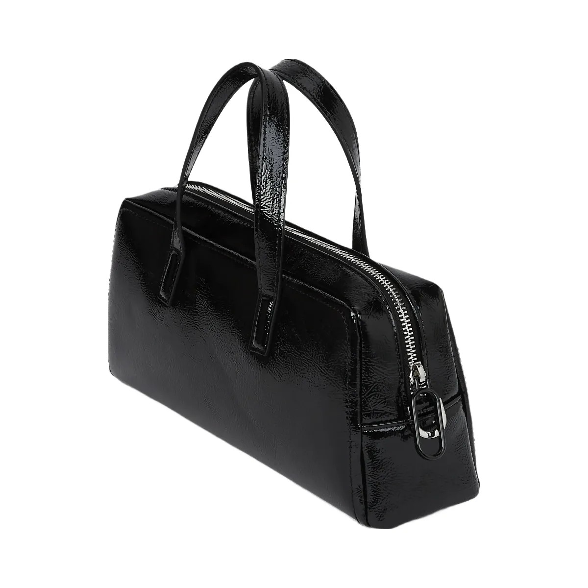 Karl Lagerfeld Glossy Bowling Bag Black - HypeFly India View 4