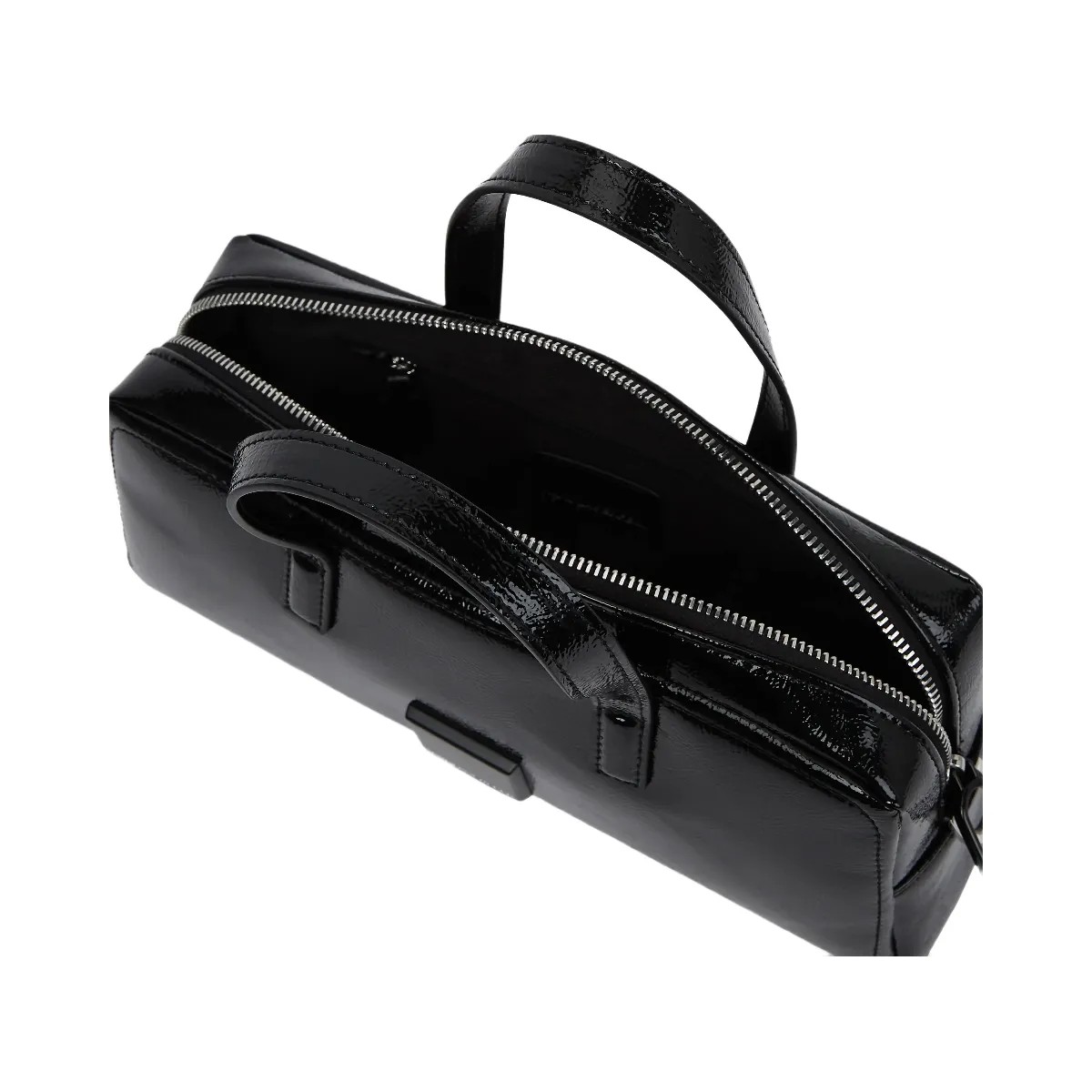 Karl Lagerfeld Glossy Bowling Bag Black - HypeFly India View 5