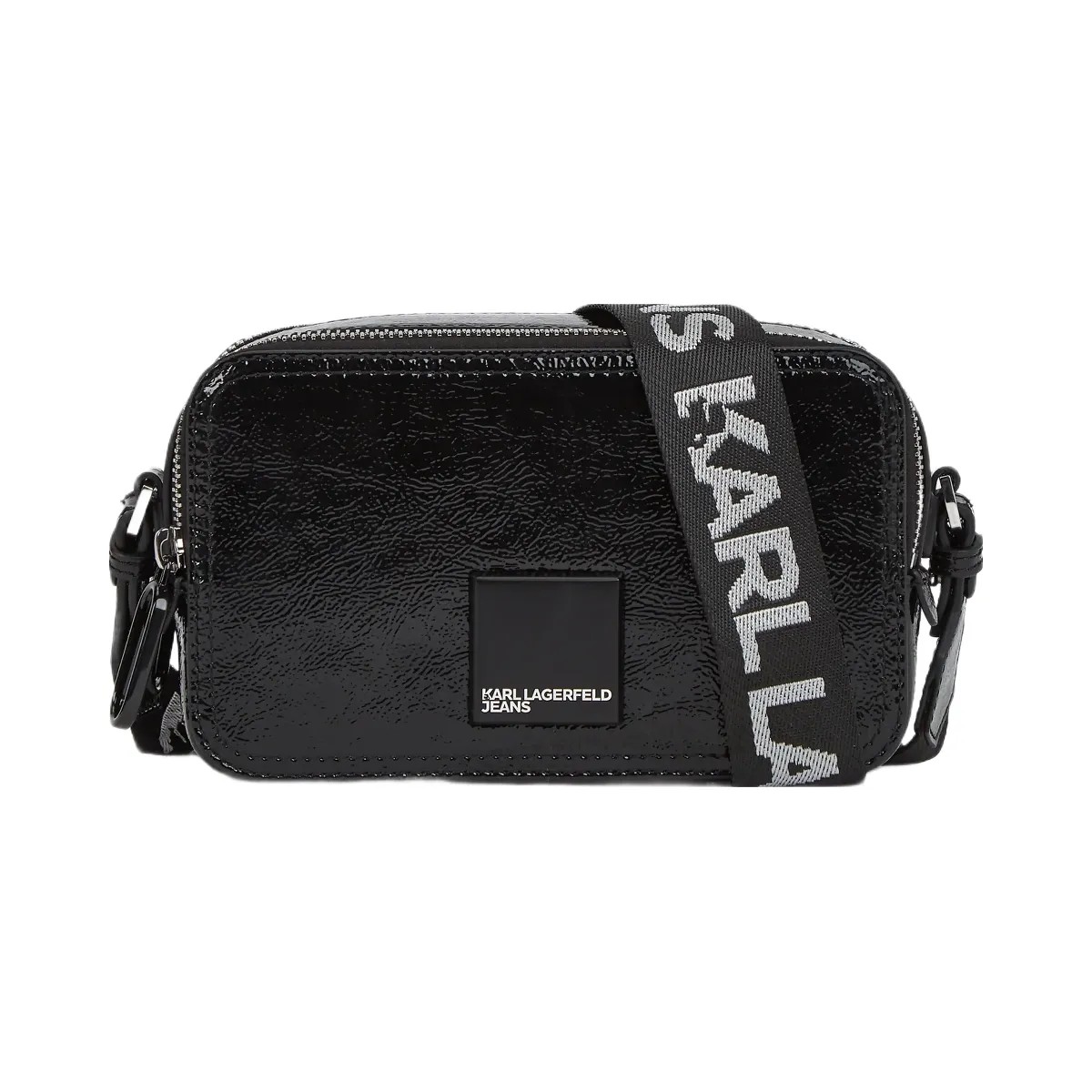 Karl Lagerfeld Glossy Camera Bag Black - HypeFly India View 1
