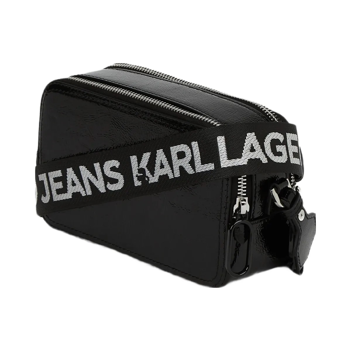 Karl Lagerfeld Glossy Camera Bag Black - HypeFly India View 4