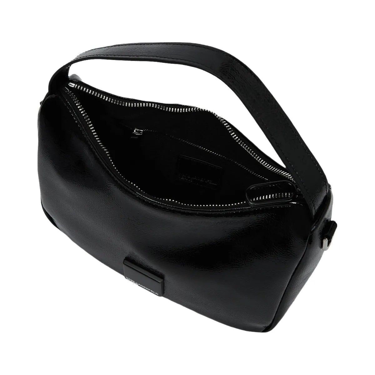 Karl Lagerfeld Glossy Mini Hobo Bag Black - HypeFly India View 5