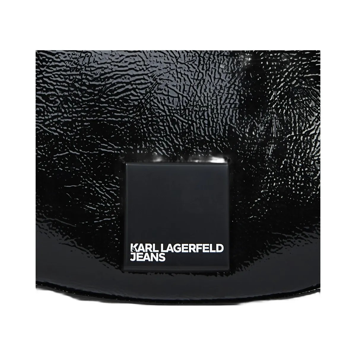 Karl Lagerfeld Glossy Moon Bag Black - HypeFly India View 3