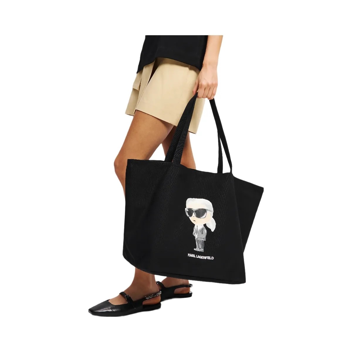Karl Lagerfeld Ikon Aquarelle Shopper Black - HypeFly India View 2