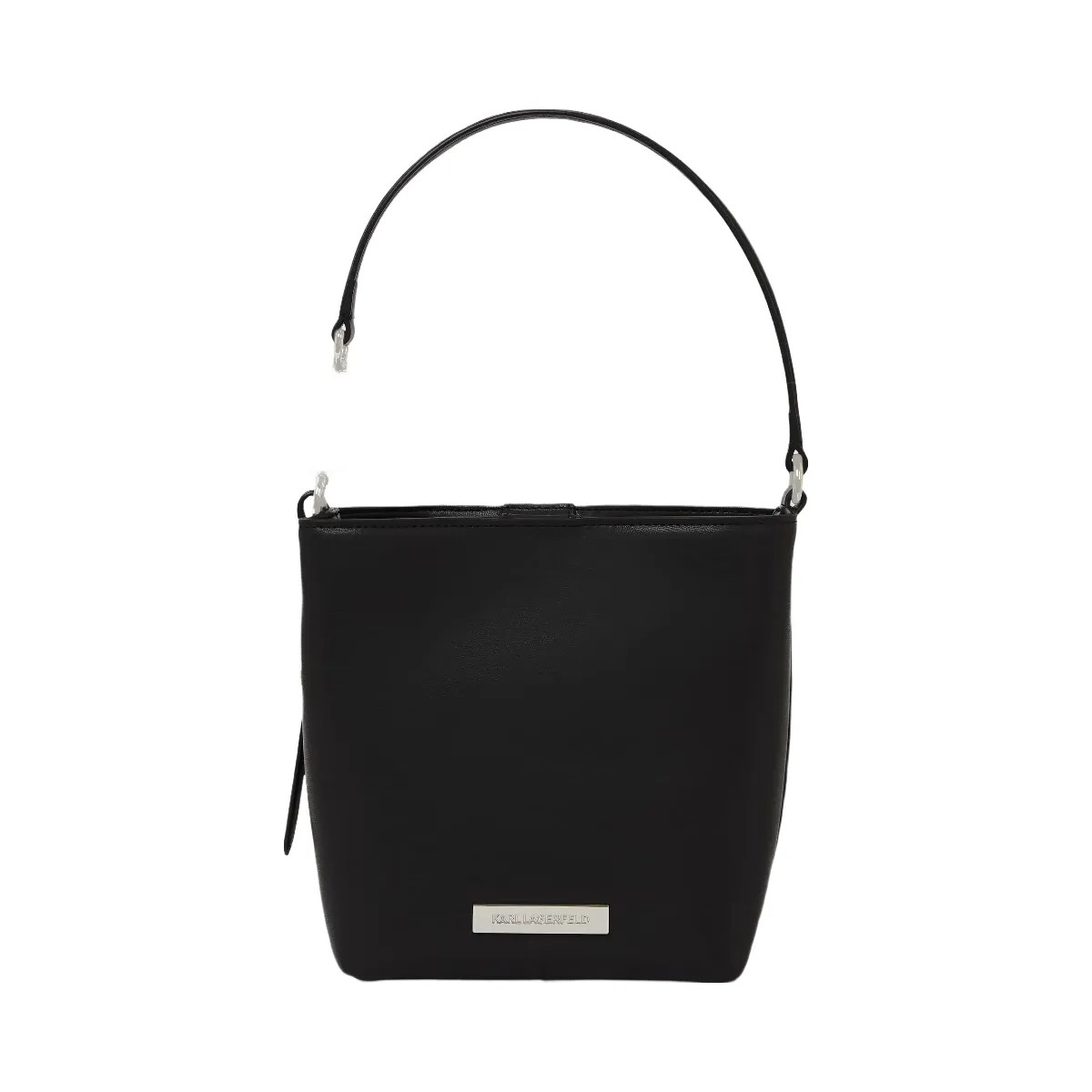 Karl Lagerfeld Ikon Smooth Bucket Bag Black - HypeFly India View 1