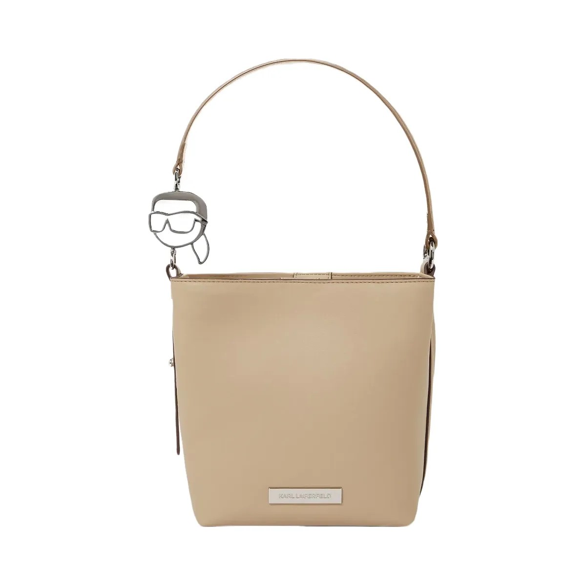 Karl Lagerfeld Ikon Smooth Bucket Bag Safari - HypeFly India View 1