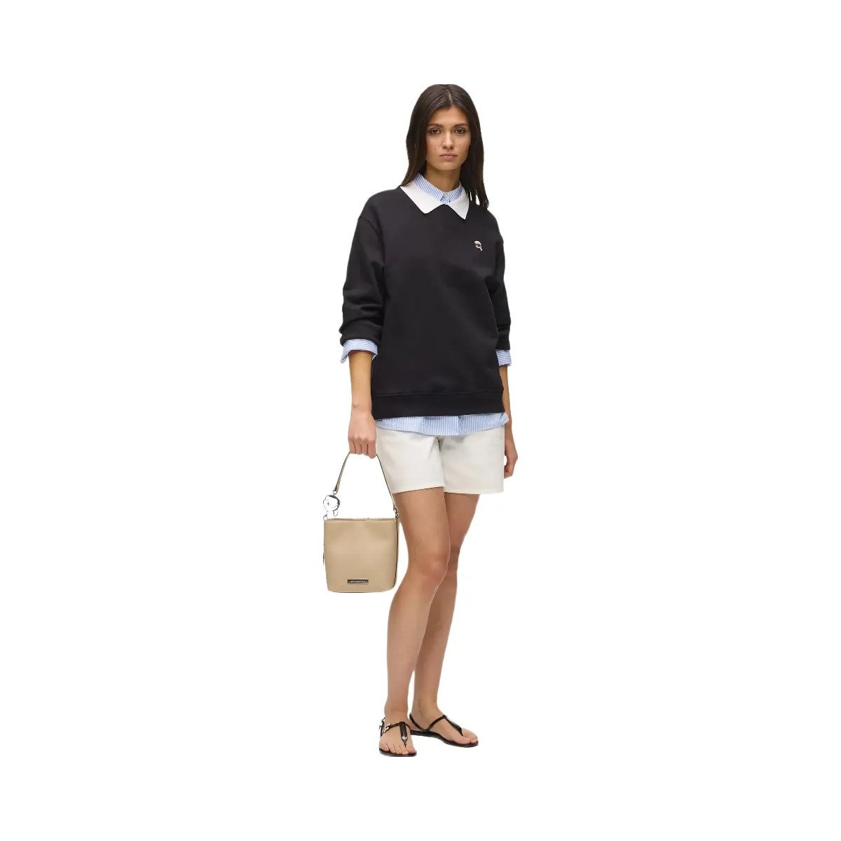 Karl Lagerfeld Ikon Smooth Bucket Bag Safari - HypeFly India View 2