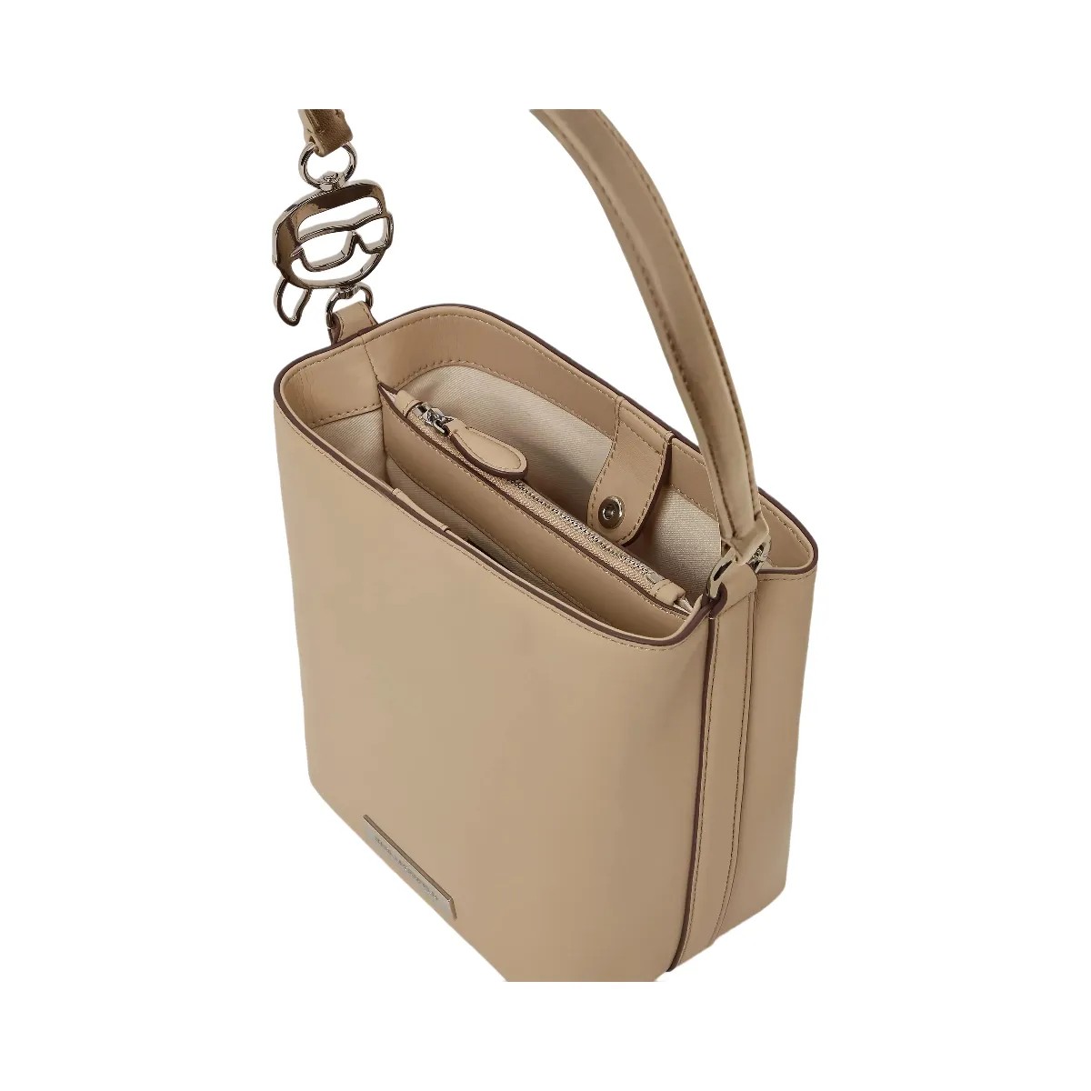Karl Lagerfeld Ikon Smooth Bucket Bag Safari - HypeFly India View 5