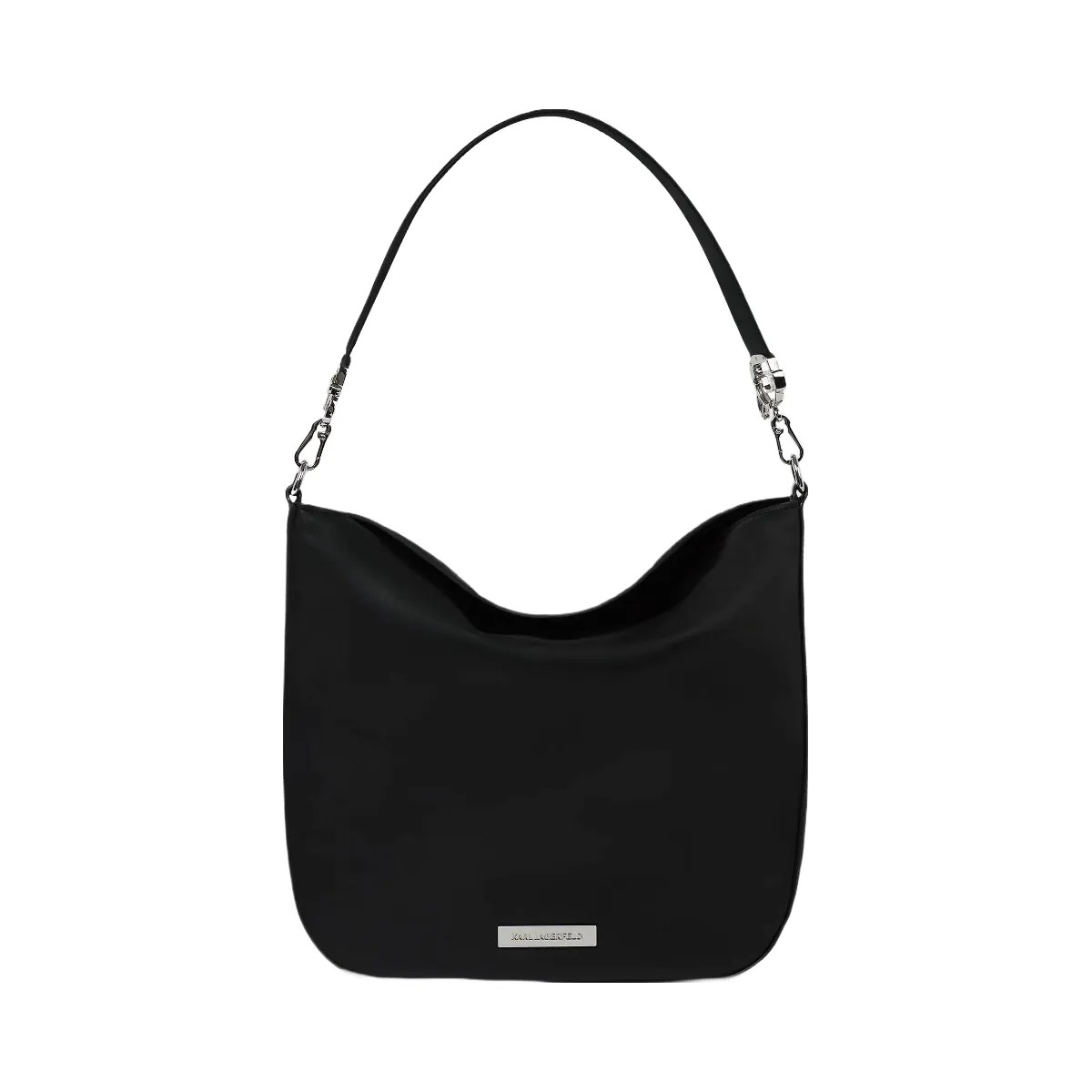 Karl Lagerfeld Ikon Smooth Hobo Bag Black - HypeFly India View 1
