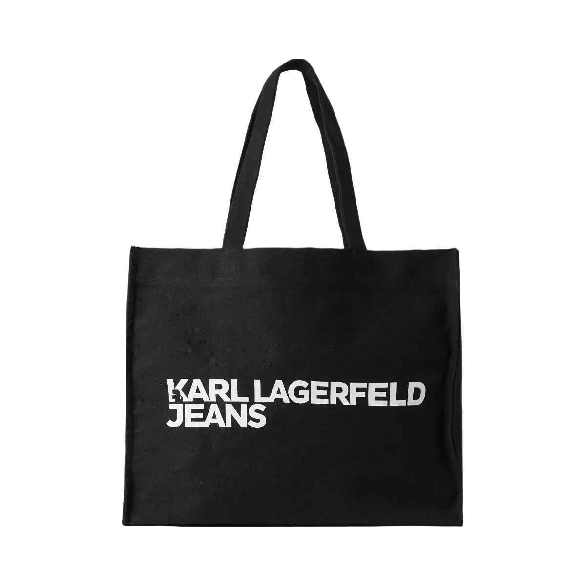 Karl Lagerfeld Logo Canvas Shopper Black - HypeFly India View 1