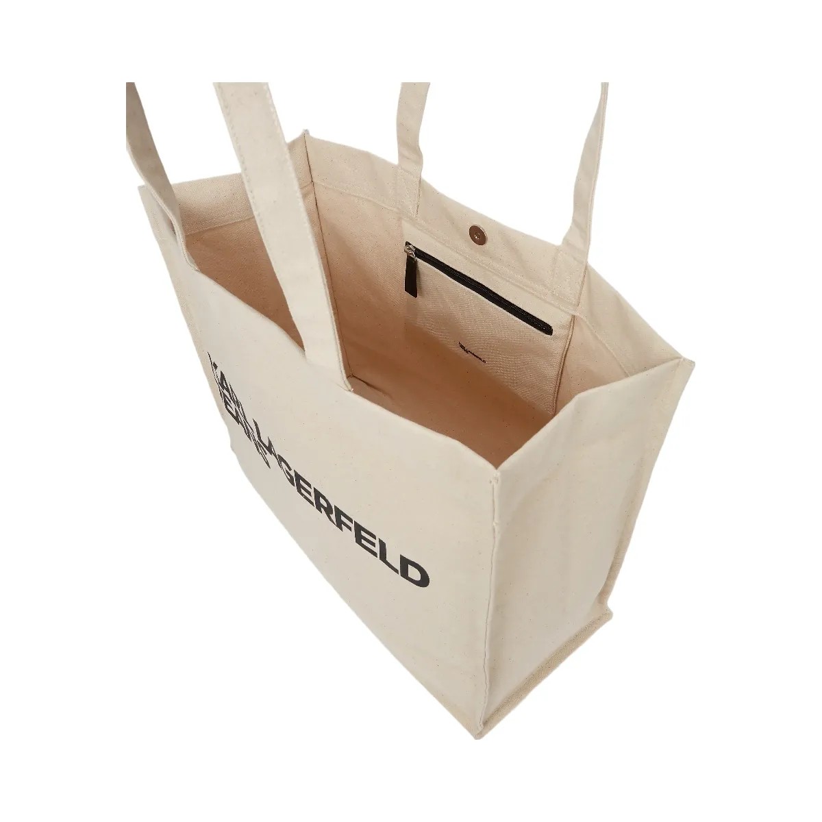 Karl Lagerfeld Logo Canvas Shopper Natural - HypeFly India View 5