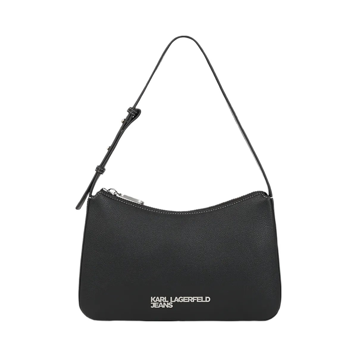 Karl Lagerfeld Metal Logo Shoulder Bag Black - HypeFly India View 1