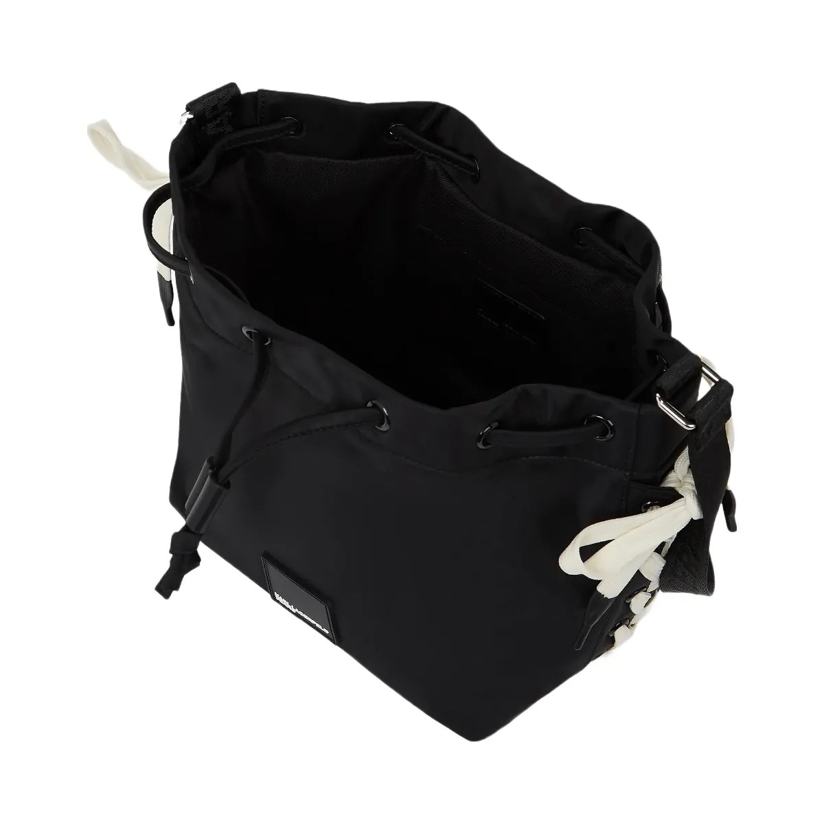 Karl Lagerfeld Nylon Lace-Up Bucket Bag Black - HypeFly India View 5