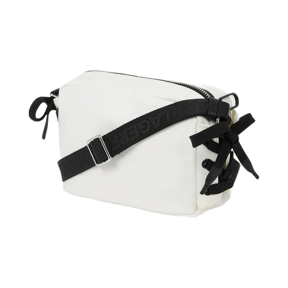 Karl Lagerfeld Nylon Lace-Up Camera Bag White - HypeFly India View 4