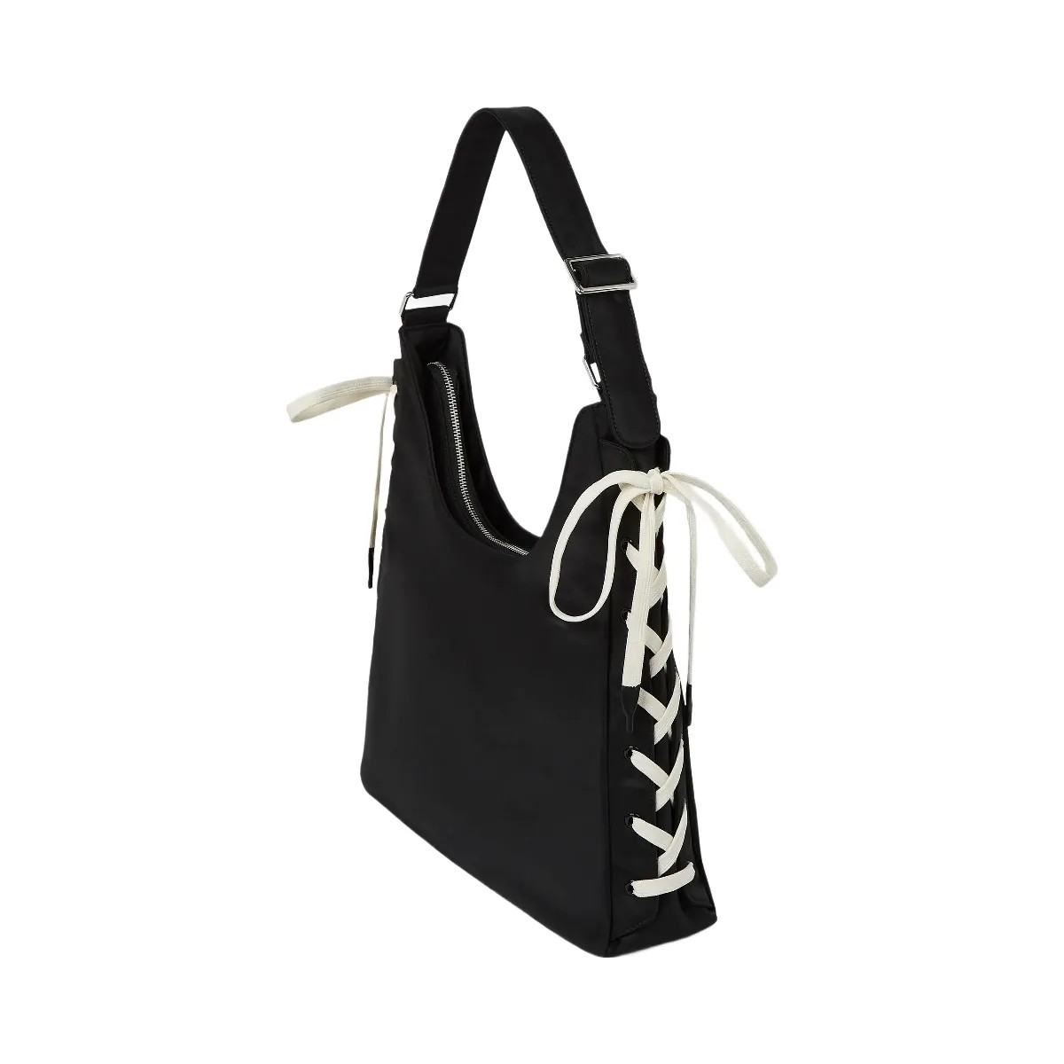 Karl Lagerfeld Nylon Lace-Up Tote Bag Black - HypeFly India View 4