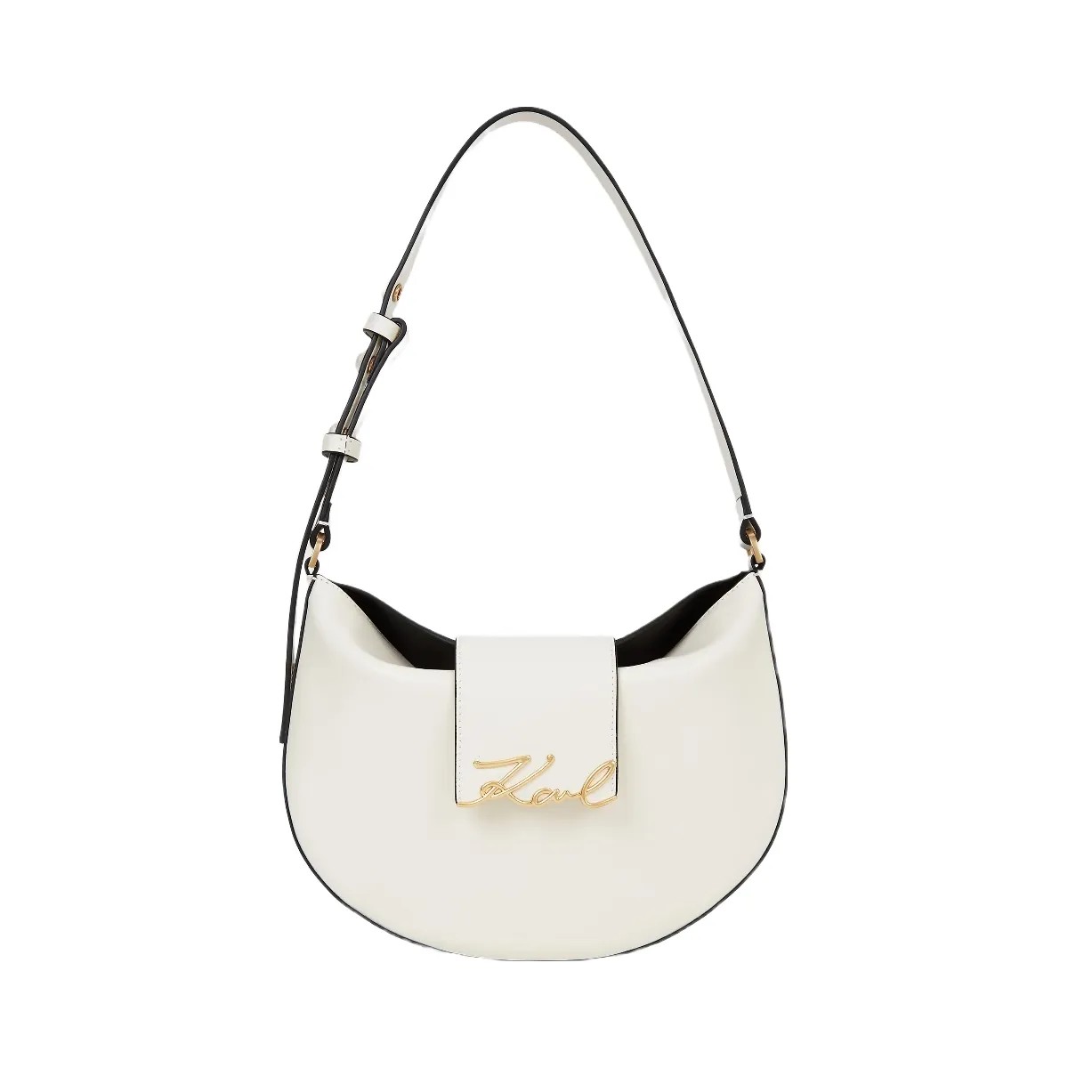 Karl Lagerfeld Signature Moon Bag Off White - HypeFly India View 1