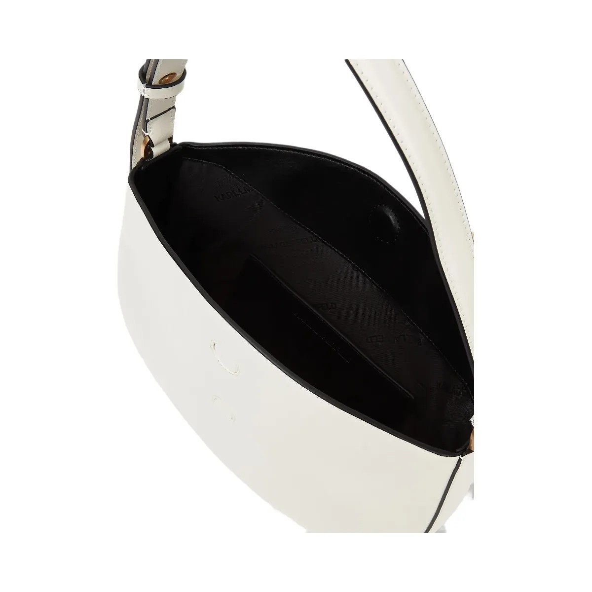 Karl Lagerfeld Signature Moon Bag Off White - HypeFly India View 5