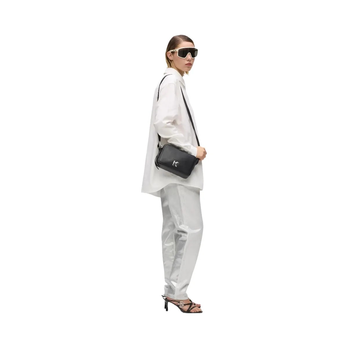 Karl Lagerfeld Twin Strap Camera Bag Black - HypeFly India View 2