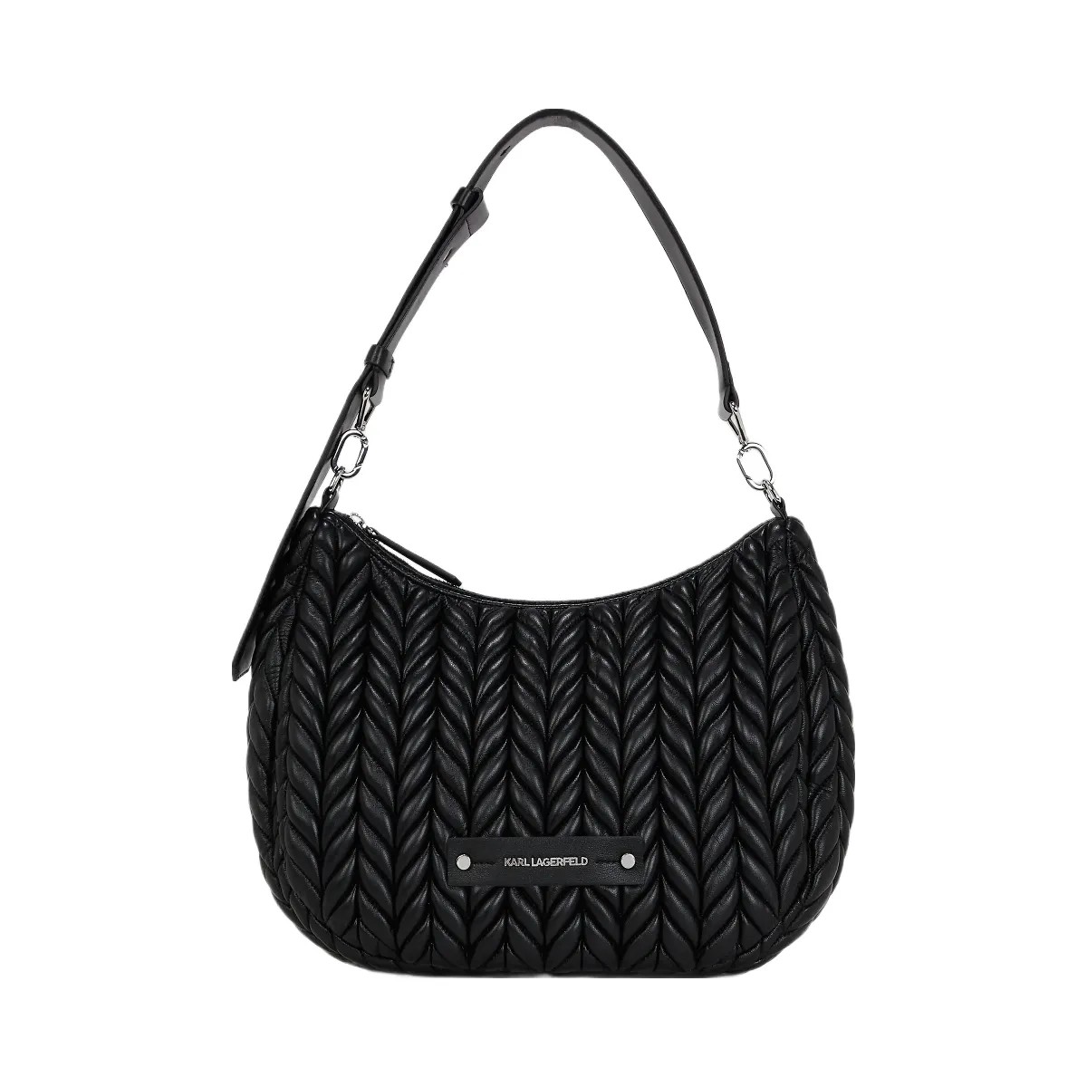 Karl Lagerfeld Weave Hobo Bag Black Nickel - HypeFly India View 1