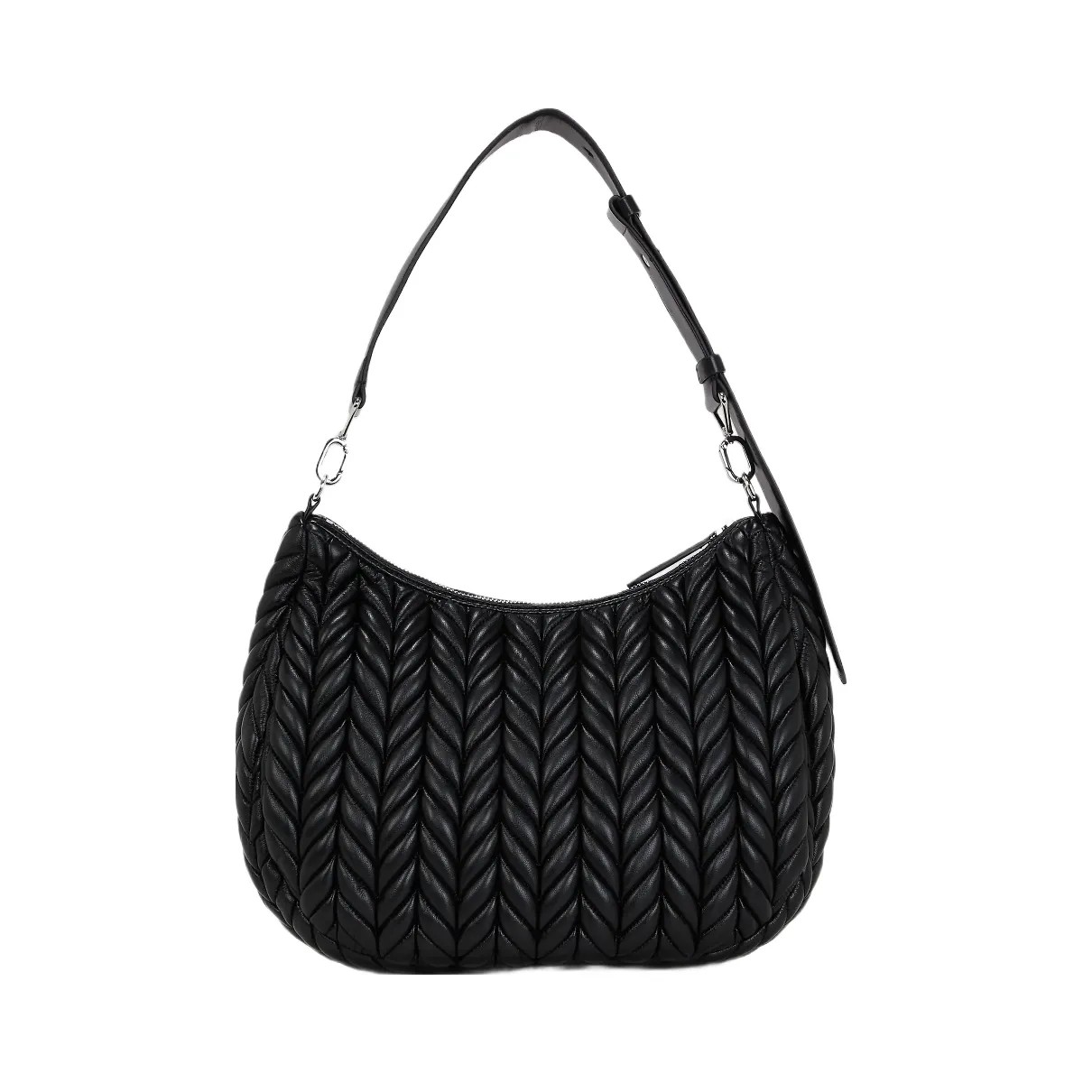 Karl Lagerfeld Weave Hobo Bag Black Nickel - HypeFly India View 4