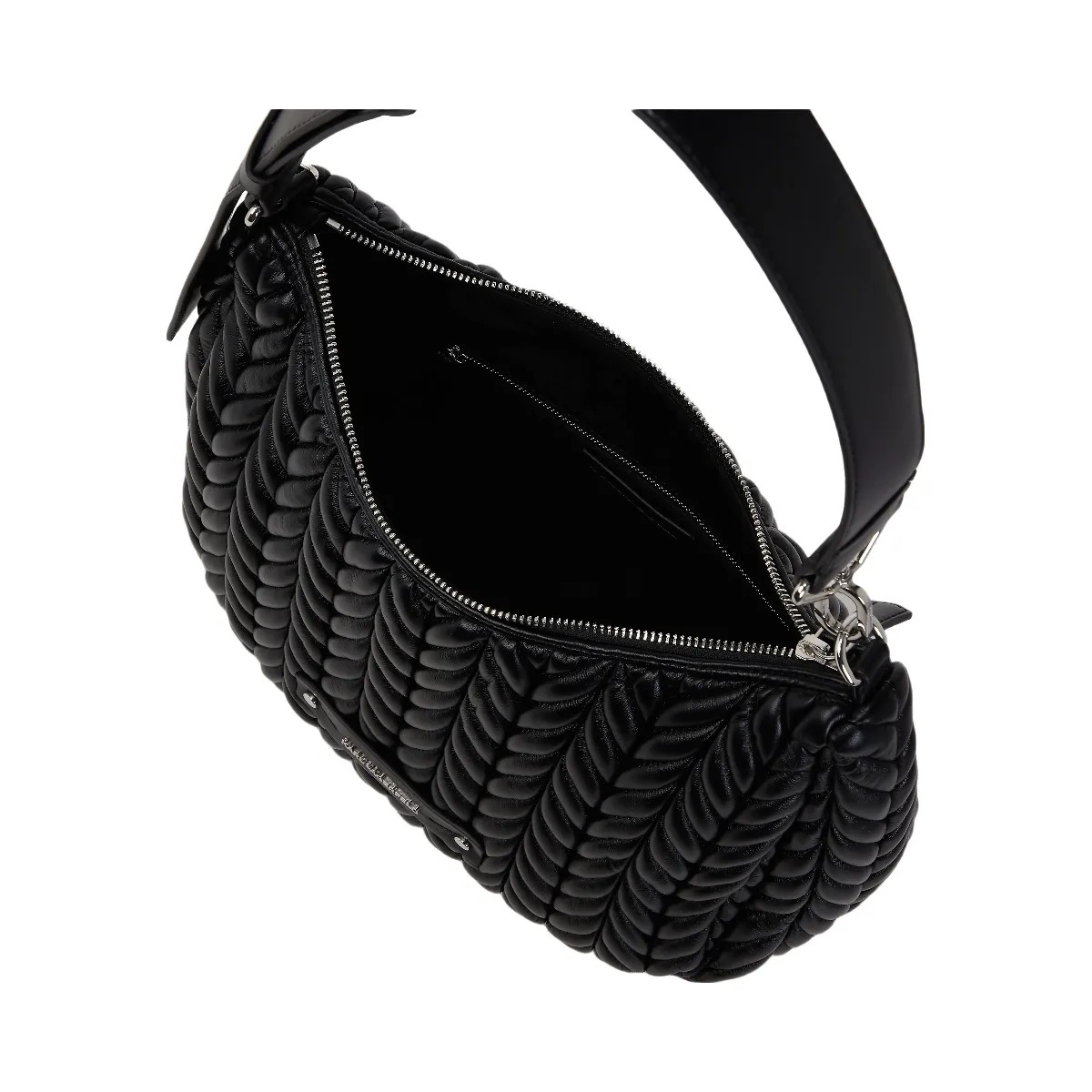 Karl Lagerfeld Weave Hobo Bag Black Nickel - HypeFly India View 5