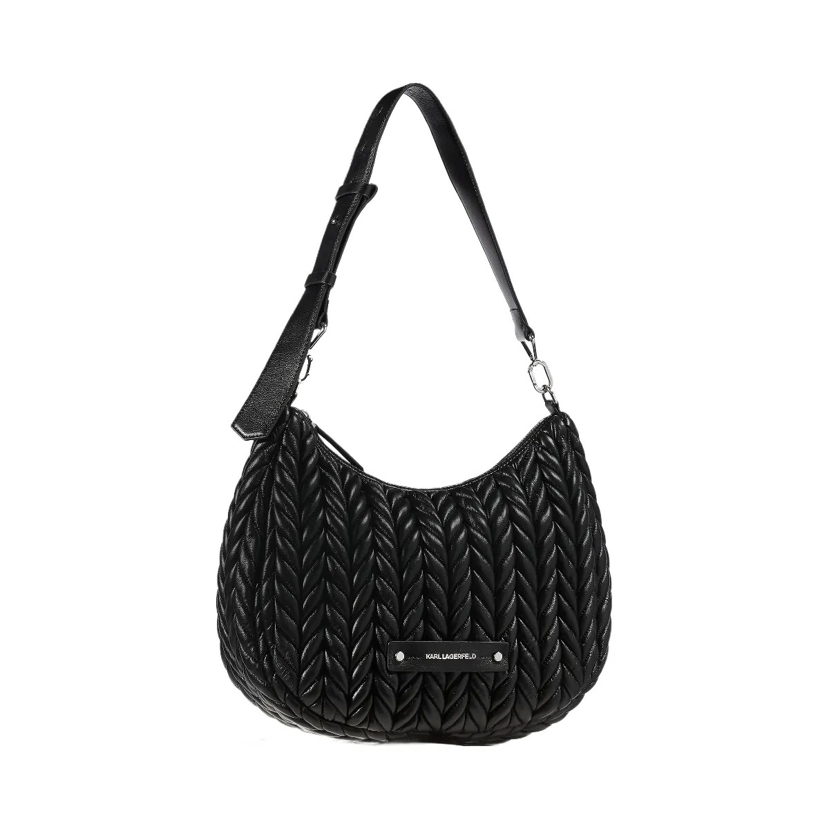 Karl Lagerfeld Weave Hobo Bag Black Nickel - HypeFly India View 6