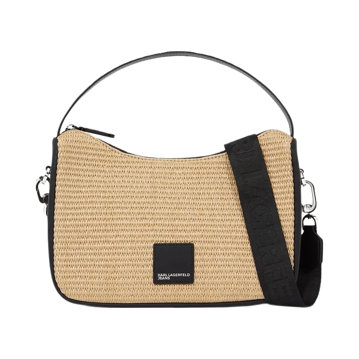 Karl Lagerfeld Woven Mini Hobo Bag Natural - HypeFly India View 1