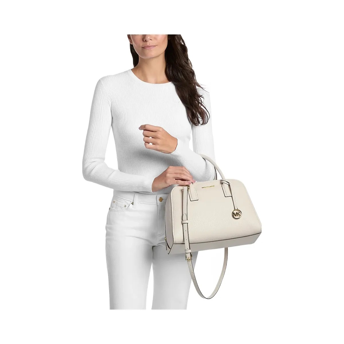 Michael Kors Ashton Medium Satchel Lt Cream - HypeFly India View 4