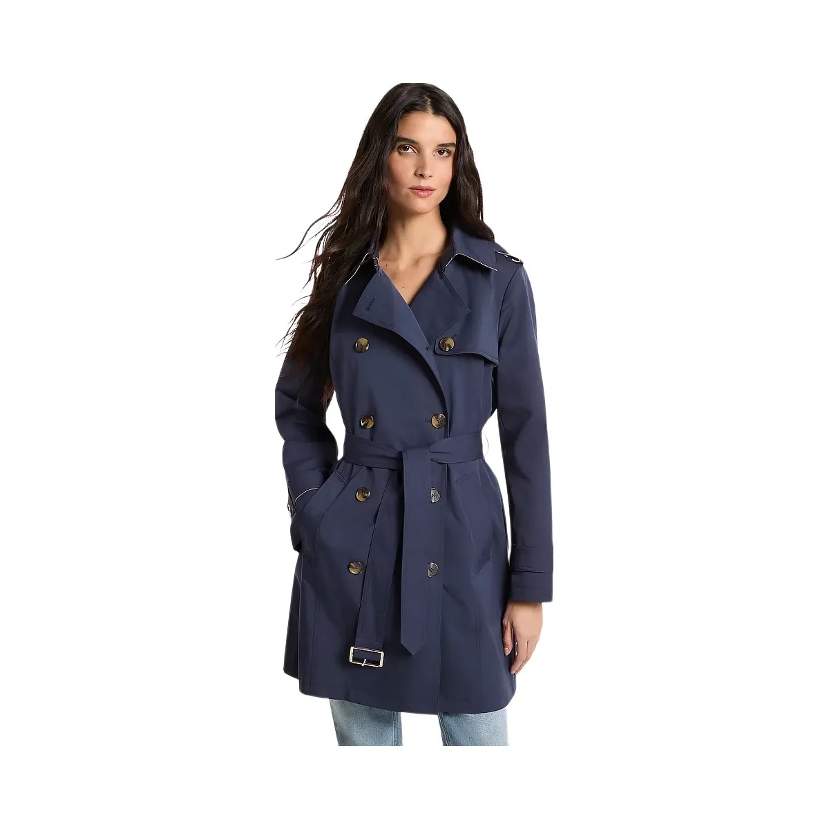 Michael Kors Belted Trench Coat Midnightblue - HypeFly India View 1