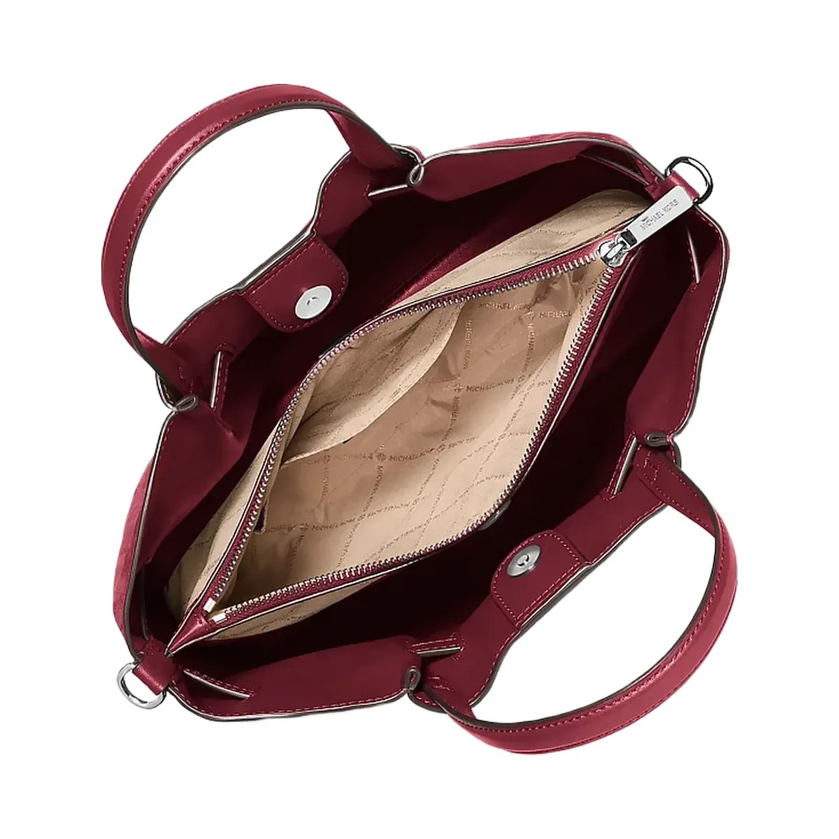 Michael Kors Carson Medium Satchel Maroon - HypeFly India View 2