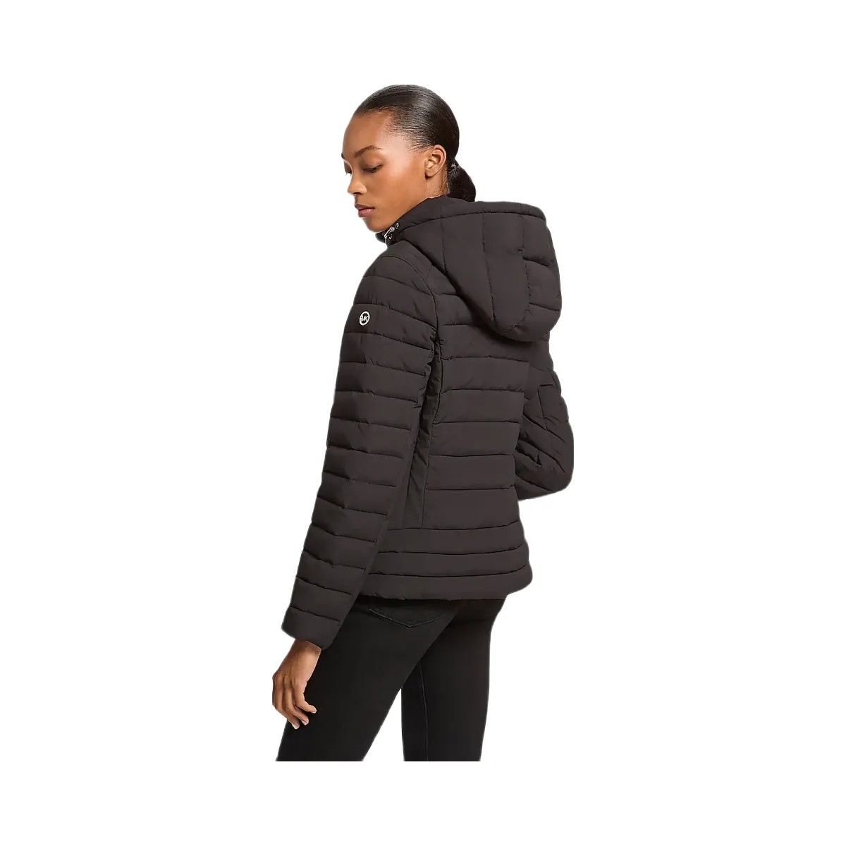 Michael Kors Chevron Quilted Jacket Black - HypeFly India View 2