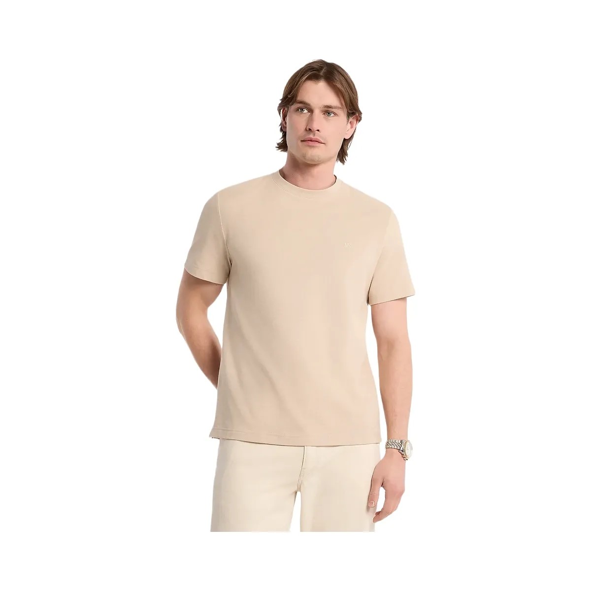 Michael Kors Cotton Piqué T-Shirt Light Sand - HypeFly India View 1