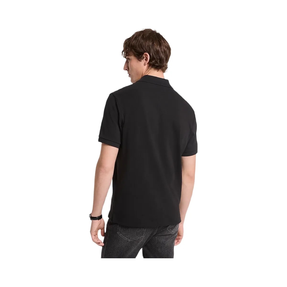 Michael Kors Cotton Zip-Up Polo Shirt Black - HypeFly India View 2
