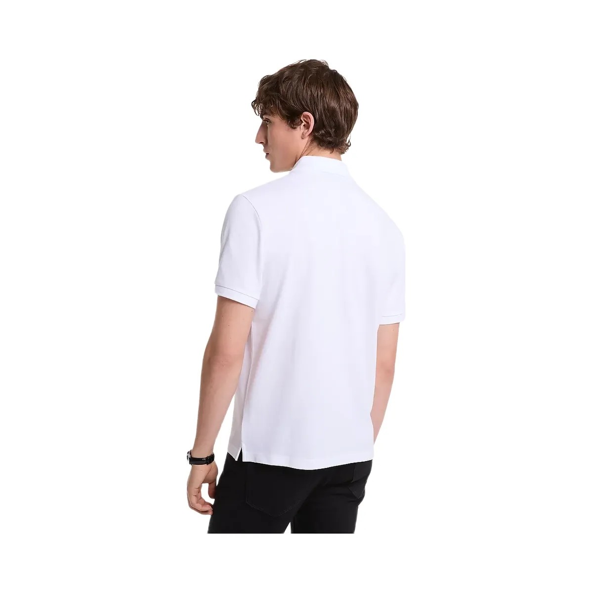 Michael Kors Cotton Zip-Up Polo Shirt White - HypeFly India View 2