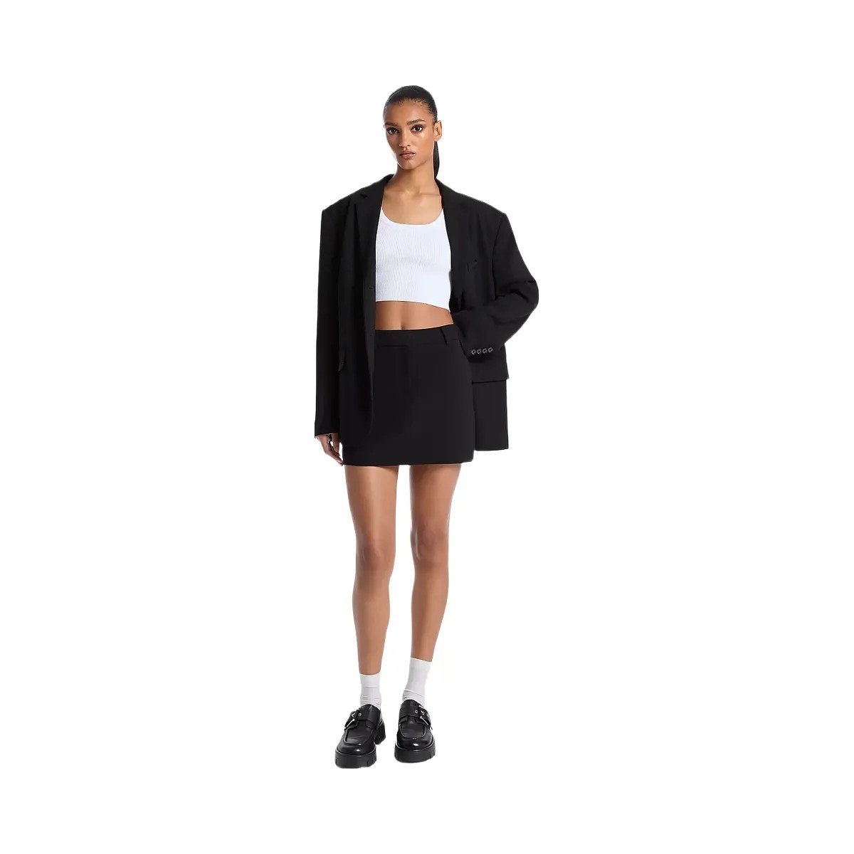 Michael Kors Crepe Mini Skirt Black - HypeFly India View 1