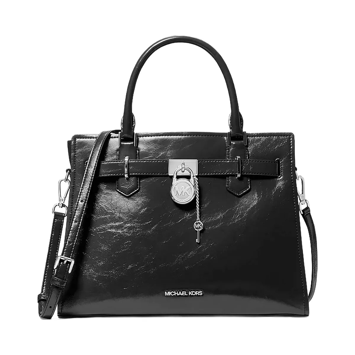 Michael Kors Hamilton Medium Satchel Black - HypeFly India View 1