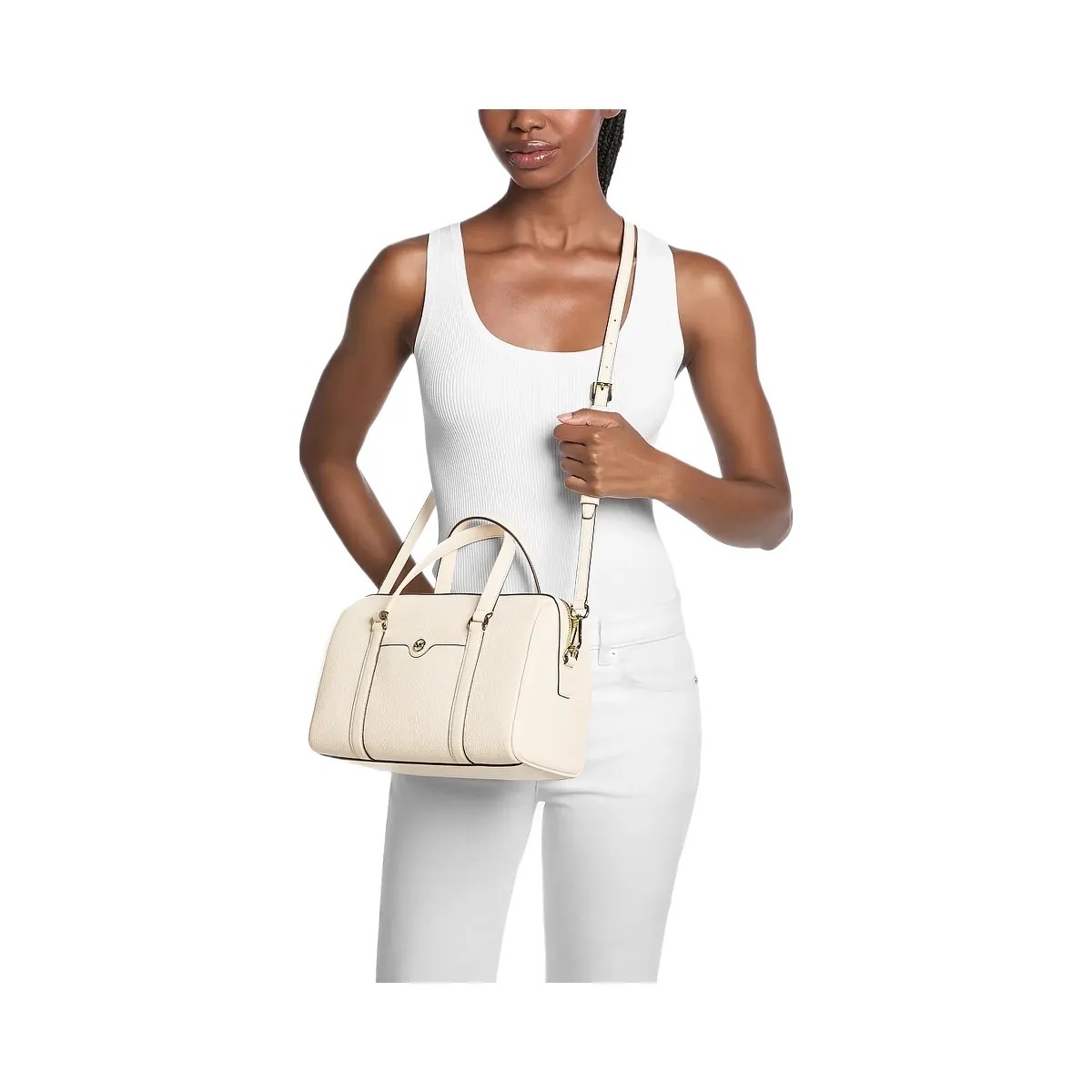 Michael Kors Jet Set Medium Satchel Lt Cream - HypeFly India View 3