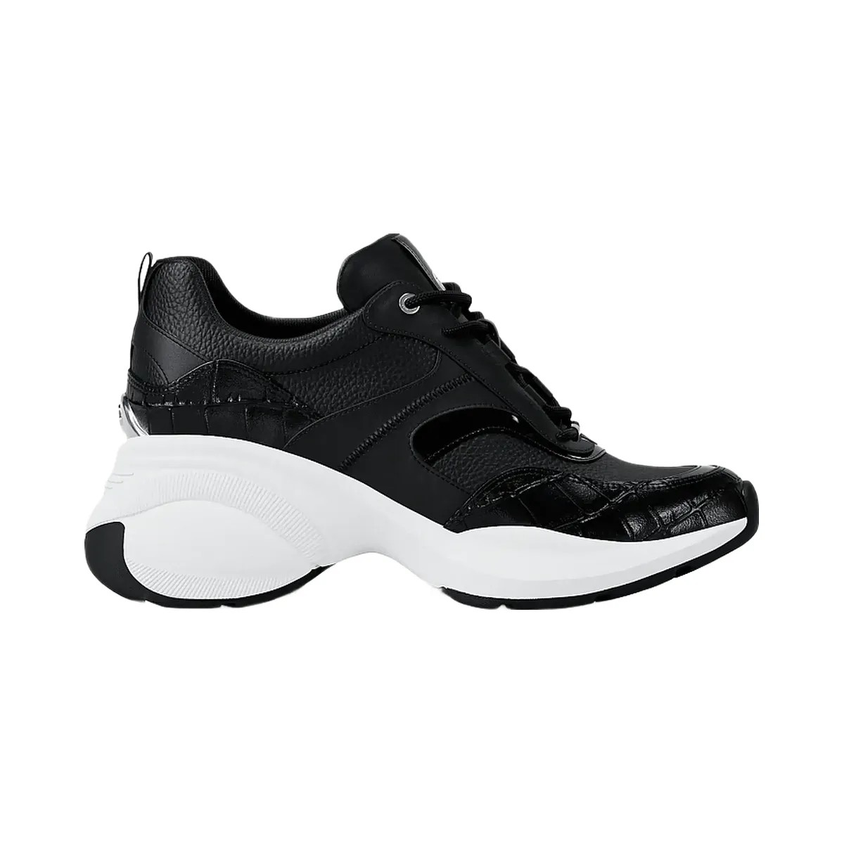 Michael Kors Kaia Mixed-Media Trainer Black - HypeFly India View 2