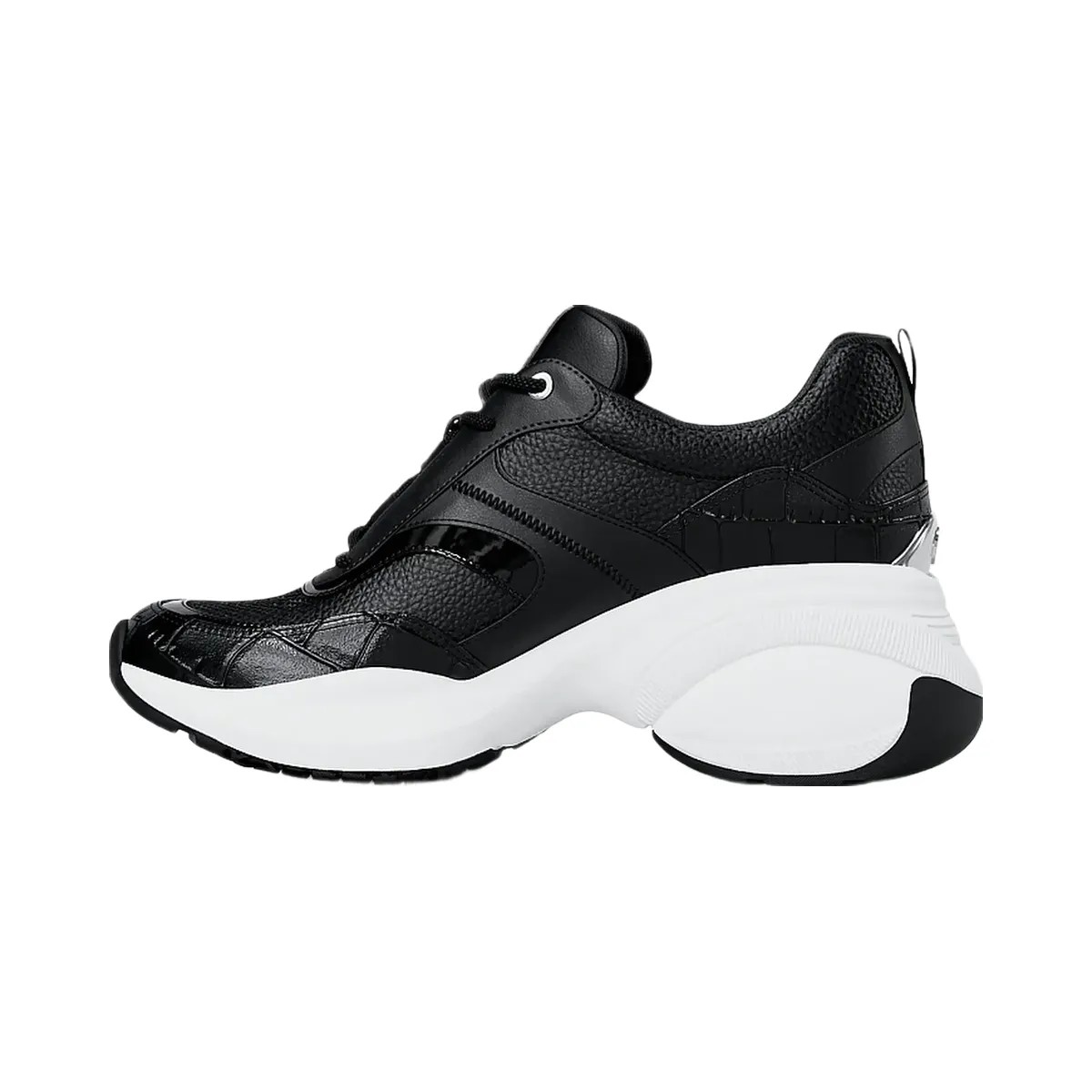 Michael Kors Kaia Mixed-Media Trainer Black - HypeFly India View 3