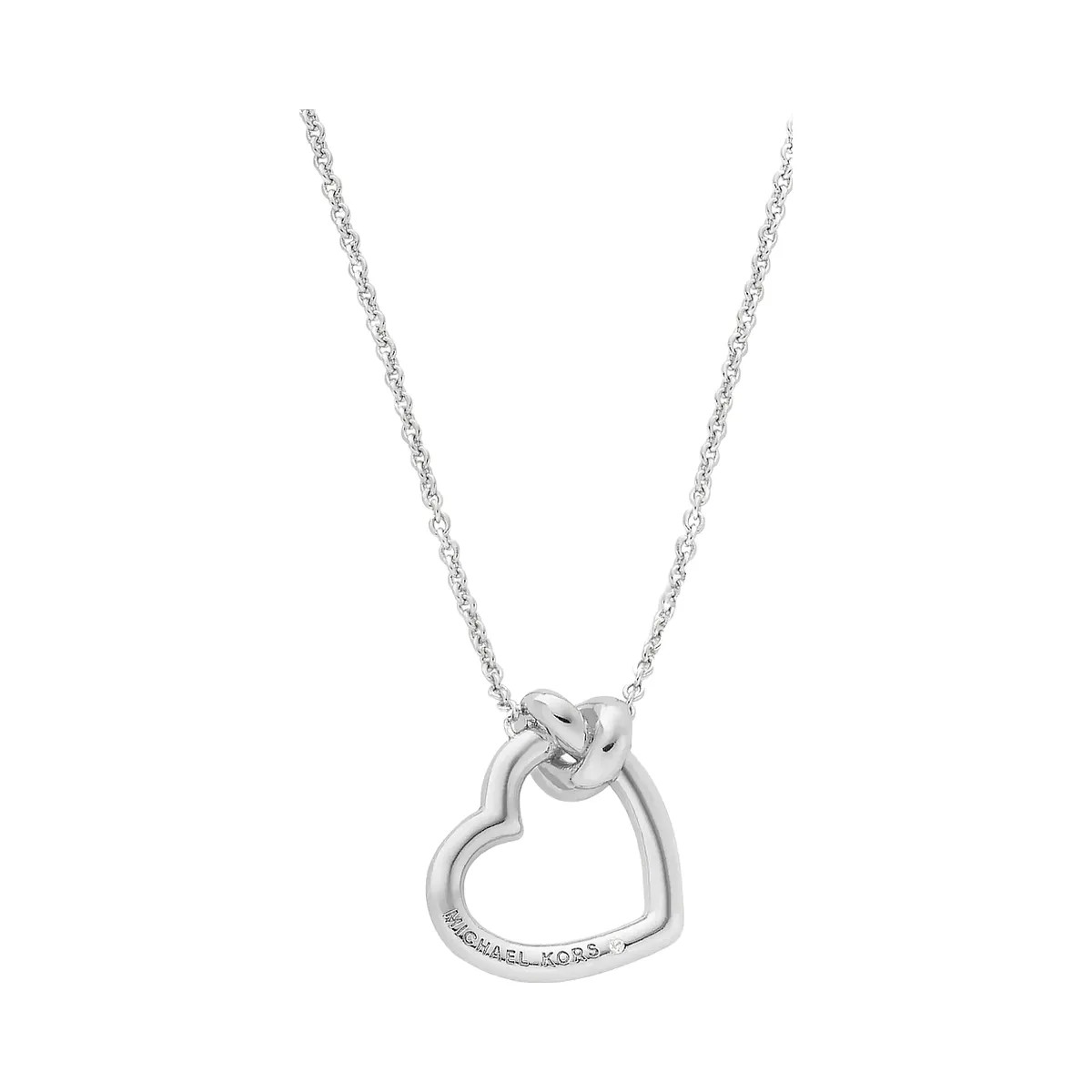Michael Kors Knotted Heart Necklace Silver - HypeFly India View 2