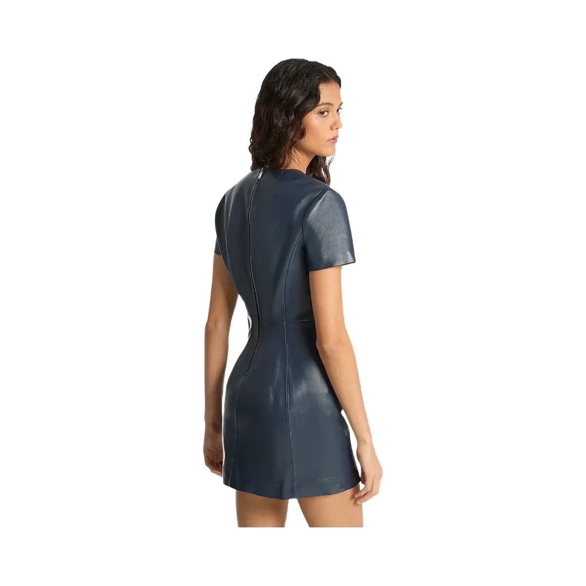 Michael Kors Leather Mini Dress Midnightblue - HypeFly India View 2