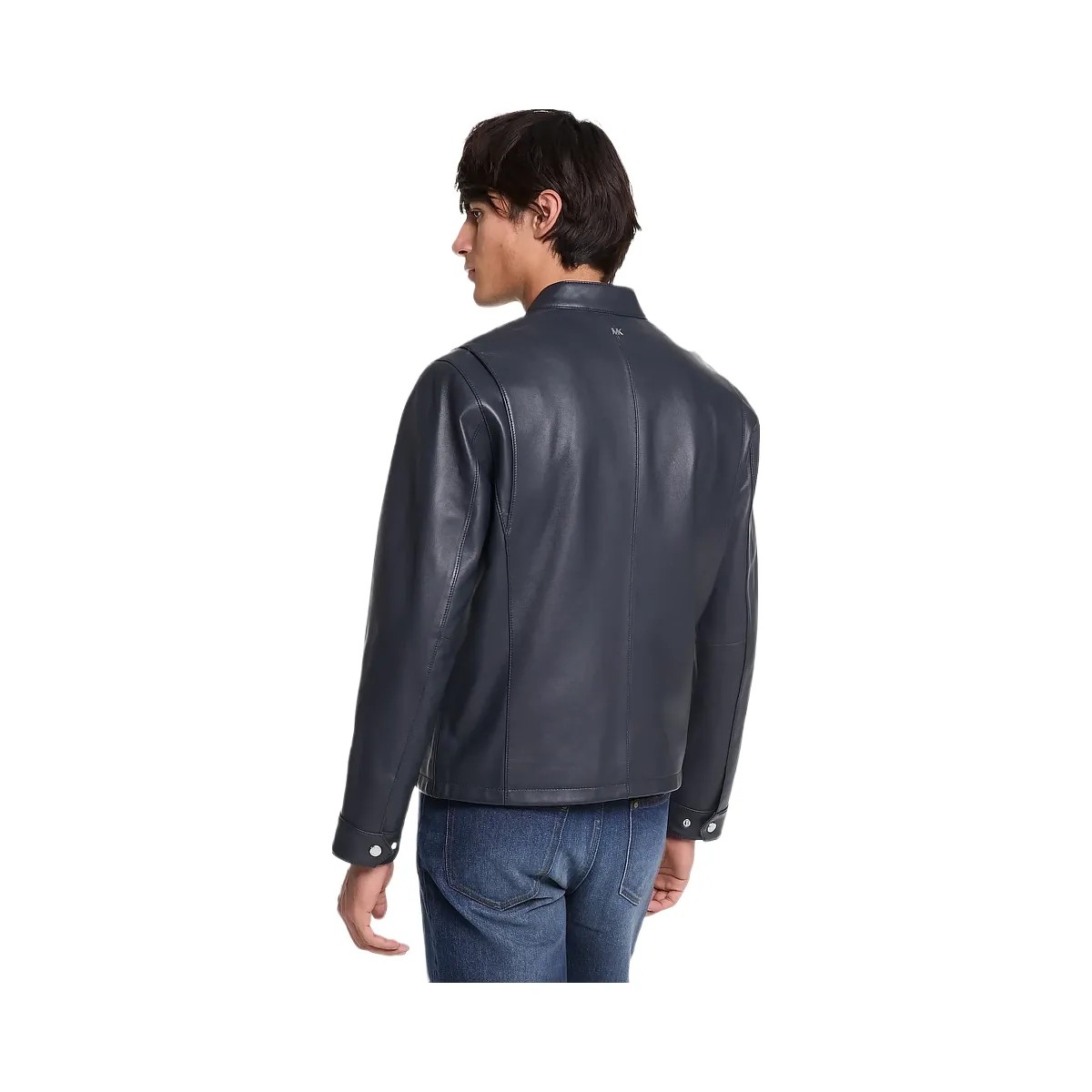 Michael Kors Leather Moto Jacket Midnight - HypeFly India View 2