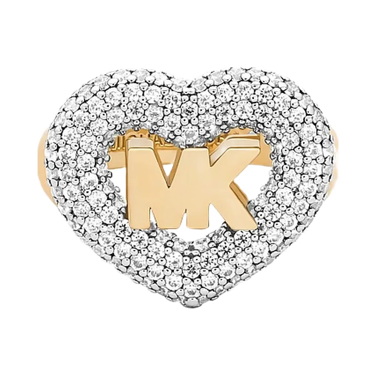 Michael Kors Logo and Pavé Heart Ring Gold - HypeFly India View 1