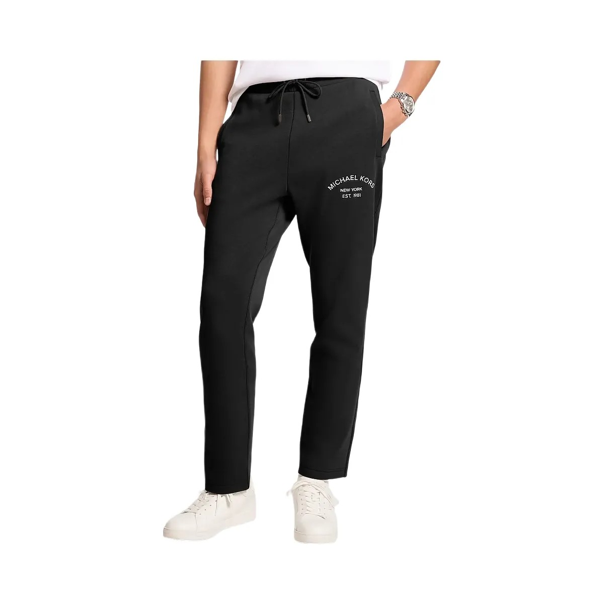 Michael Kors Logo Cotton Blend Joggers Black - HypeFly India View 1